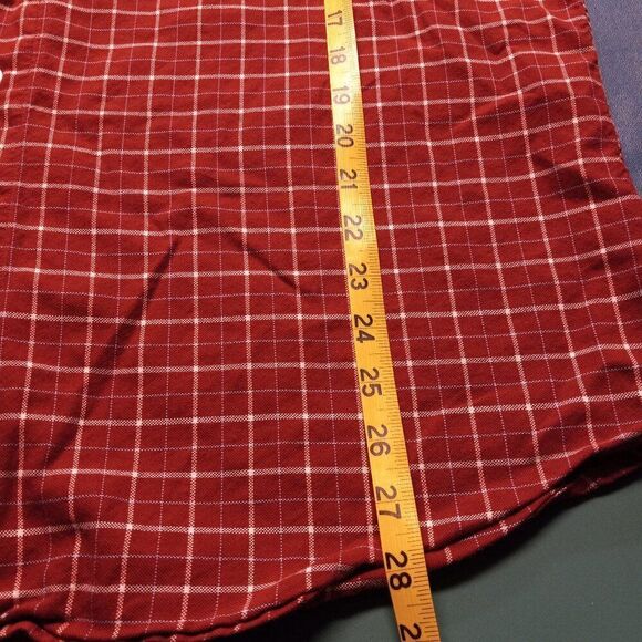 Dockers Men's Cotton XL Stain Defender Red/White Short Sleeve Button Down Shirt - Picture 4 of 5